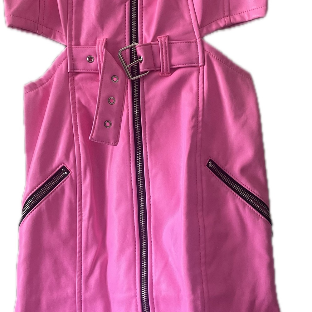 Tripp NYC Pink Pleather Mini Dress
